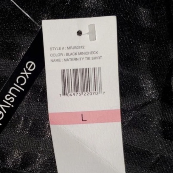 Flutter & Kick black & White Mini Check Self Tie Peplum Maternity Blouse - Picture 11 of 12